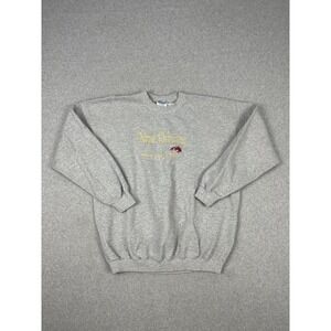 Vintage New Orleans Sweatshirt Mens XL Gray The Big Easy Crew Neck 90s Y2K